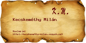 Kecskeméthy Milán névjegykártya